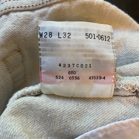 Levi's 501 Jeans 90s Vintage Tan Beige Khaki Made in USA Size 28/32 - Picture 8 of 9
